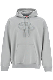  Diesel men's grey cotton hoodie with kangaroo pocket