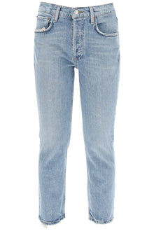  Agolde high-waisted straight cropped jeans in the