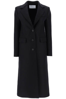  Harris Wharf London single-breasted coat in pressed wool