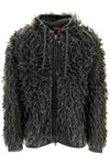 Diesel shaggy knit cardigan with hood