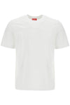 Diesel white cotton t-shirt with embossed logo t-adjust-bigoval