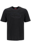 Diesel black cotton t-shirt with embossed logo