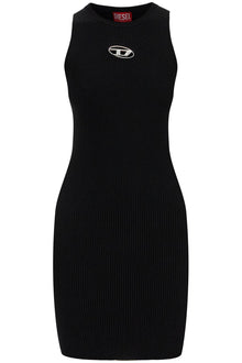  Diesel black ribbed viscose dress with wide neckline