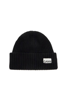  Ganni 'beanie hat with logo label