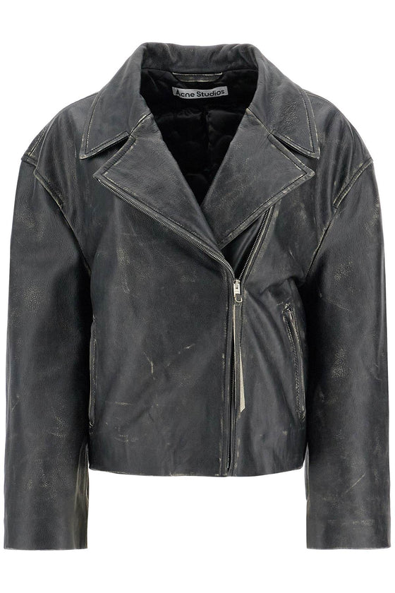 Acne Studios padded sand-colored leather jacket