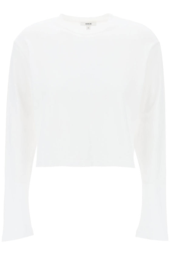 Agolde "cropped long-sleeved mason t