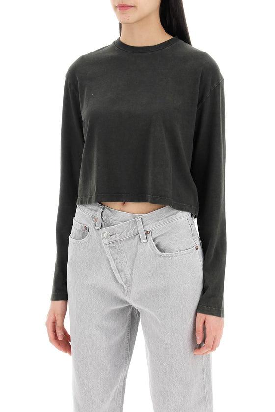 Agolde "cropped long-sleeved mason t