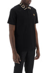 Versace taylor fit polo shirt with greca collar