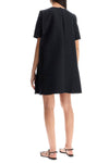 Marni loose dress with wide neckline black cotton short sleeve