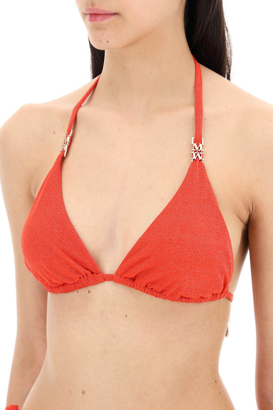 Max Mara Beachwear triangle bikini top in jersey and lurex fabric