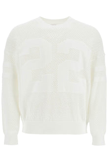  Amiri neck perforated knit sweater