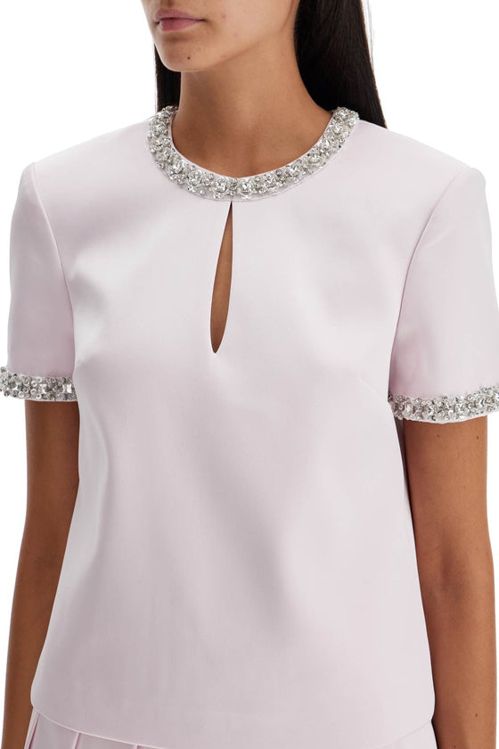 Self-Portrait Self Portrait 'satin top with crystals embellishments