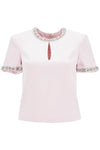 Self-Portrait Self Portrait 'satin top with crystals embellishments