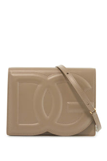  Dolce & Gabbana taupe calfskin crossbody bag with adjustable strap