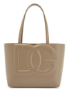 Dolce & Gabbana structured shopping bag in taupe smooth calfskin