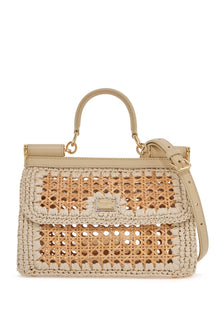  Dolce & Gabbana 'extended sicily handbag in straw and raff