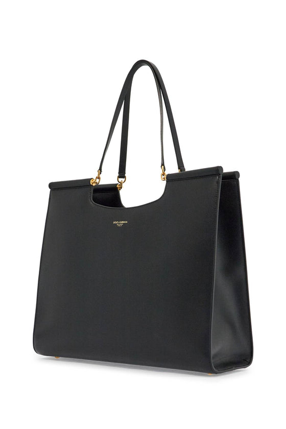 Dolce & Gabbana large black leather tote bag