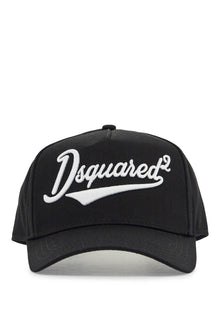  Dsquared2 black adjustable curved brim embroidered baseball cap