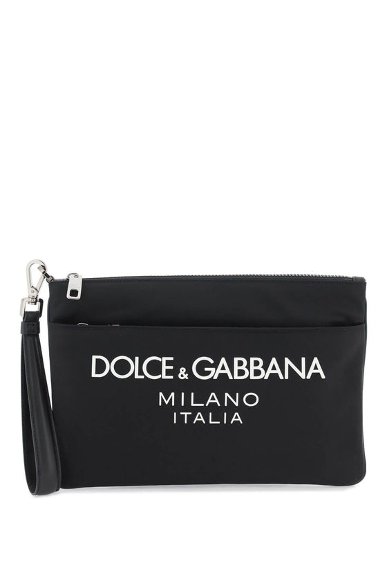 Dolce & Gabbana nylon pouch with rubberized logo