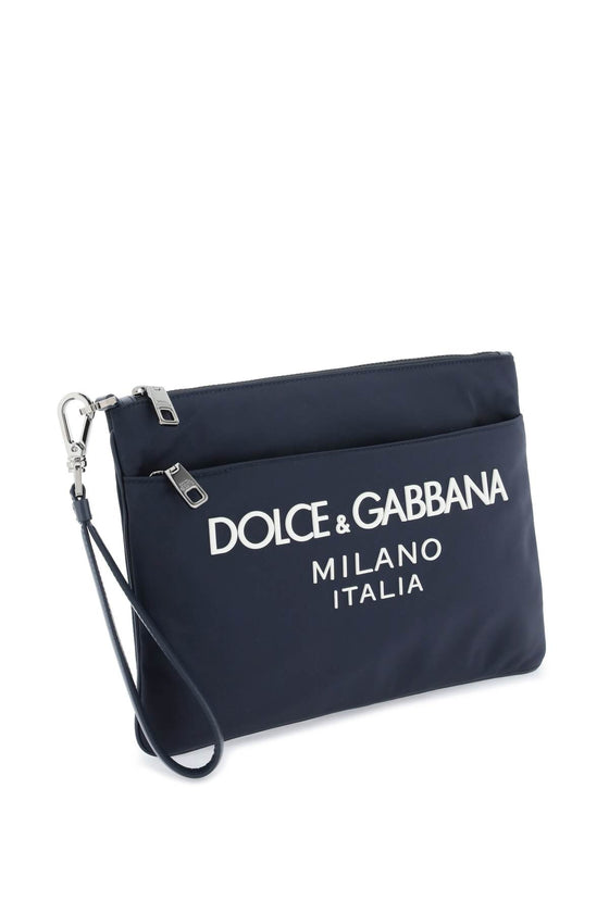 Dolce & Gabbana nylon pouch with rubberized logo