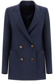  Blaze Milano navy blue virgin wool single-breasted blazer