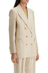 Blaze Milano ivory double-breasted viscose blazer