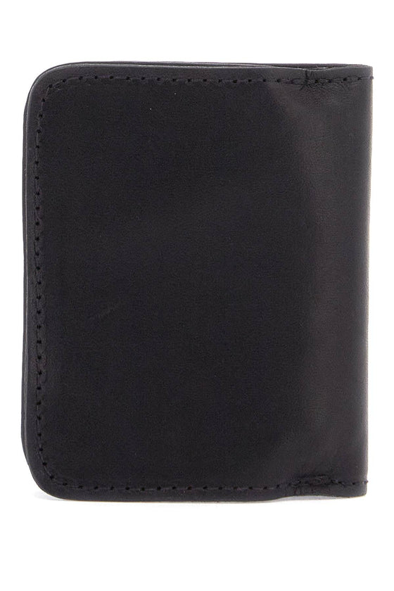 Guidi black kangaroo leather wallet for men with snap closure and compartments