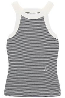  Closed striped racer tank top