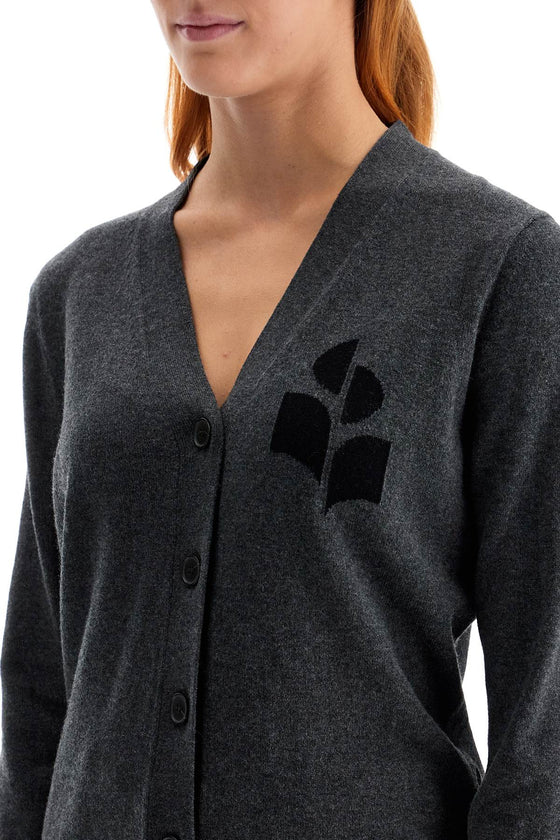 Isabel Marant Etoile karin cardigan with logo intarsia