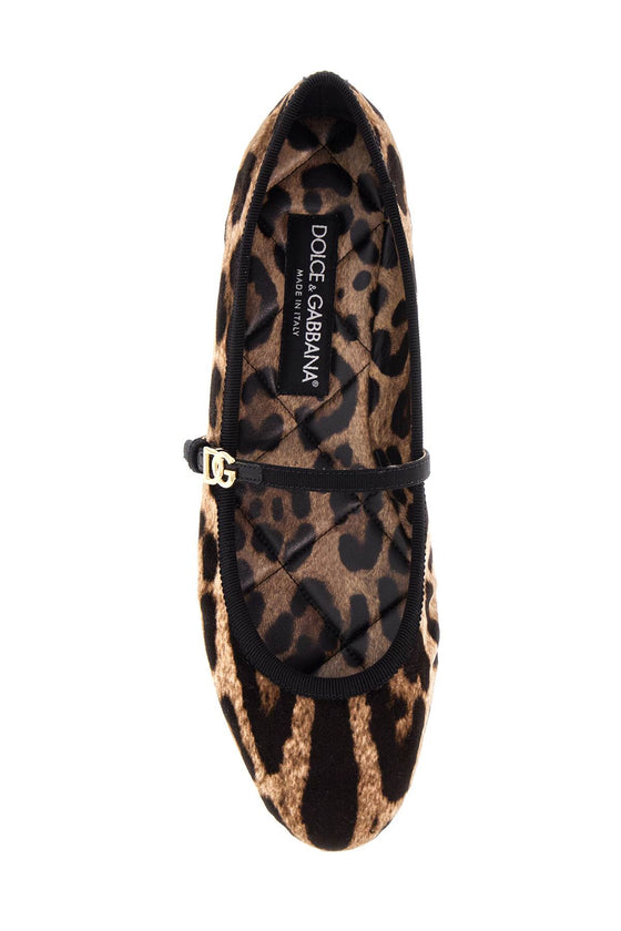 Dolce & Gabbana multicolor ballerinas in cotton and viscose with leopard print