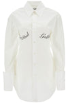 JEAN PAUL GAULTIER white poplin shirt with underboob print