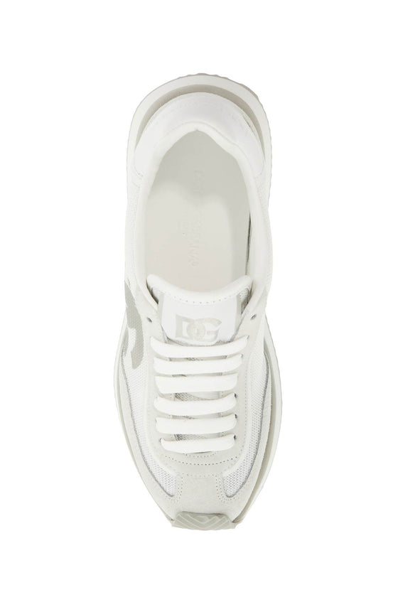 Dolce & Gabbana white leather low-top sneakers with dg logo