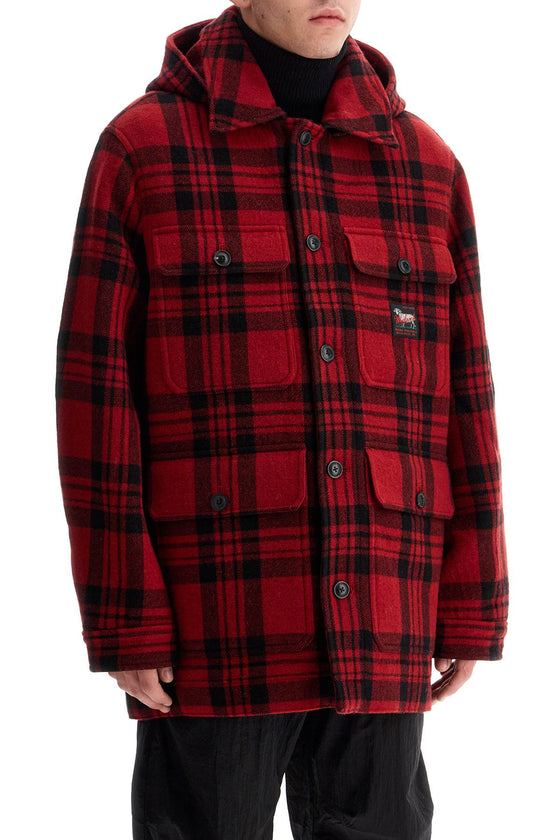 Woolrich plaid cruiser hooded jacket