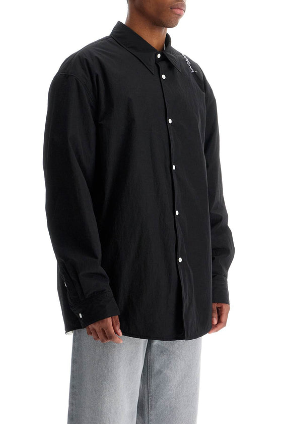 Marni padded overshirt with embroidered logo