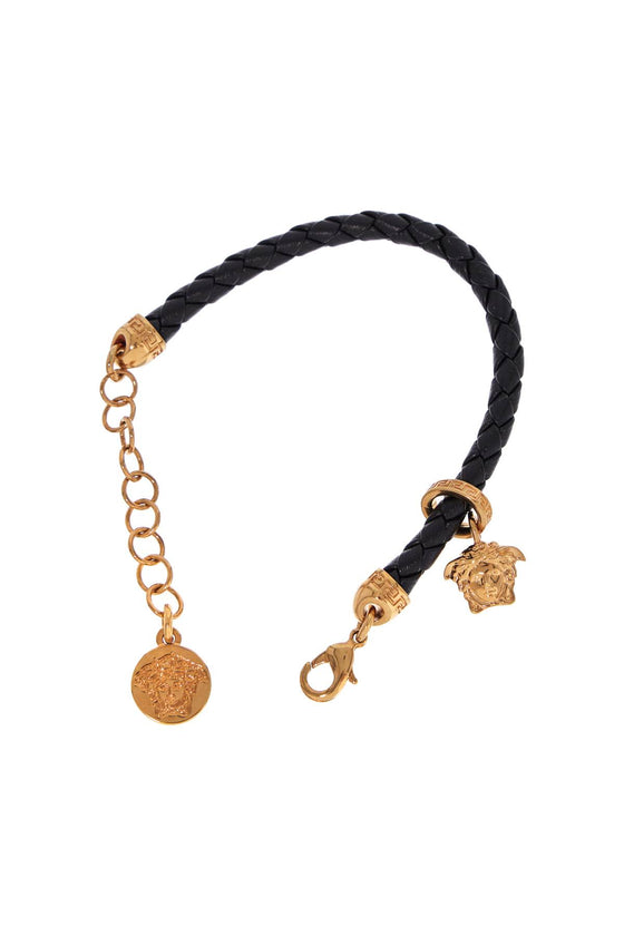 Versace "leather bracelet with medusa charm