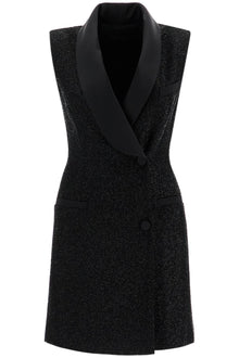  MAX MARA PIANOFORTE tower dress in satin and sequins with