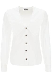  Ganni maxi collar shirt