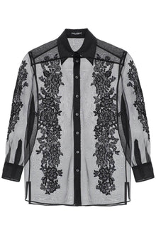  Dolce & Gabbana organza shirt with lace inserts