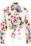 Dolce & Gabbana rose garden cropped shirt