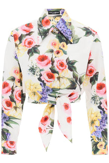  Dolce & Gabbana rose garden cropped shirt