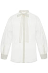 Dolce & Gabbana optical white silk shirt with mandarin collar