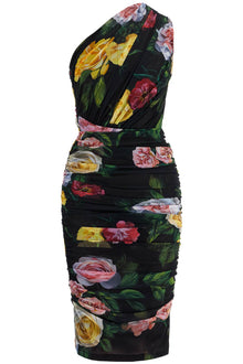  Dolce & Gabbana elegant black dress in polyamide with floral pattern for cocktails and evenings