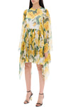 Dolce & Gabbana 'short silk chiffon dress with yellow rose print'