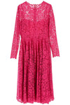 Dolce & Gabbana shocking pink floral lace midi dress