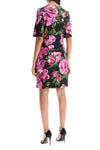 Dolce & Gabbana black floral cotton dress with peonies