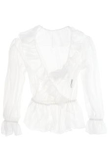  Dolce & Gabbana silk chiffon blouse with ruffles.