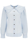 Ganni poplin shirt with oversized collar