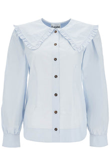  Ganni poplin shirt with oversized collar