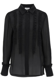  Ganni ruffled chiffon shirt