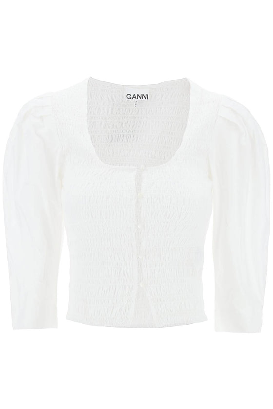 Ganni "poplin smock blouse